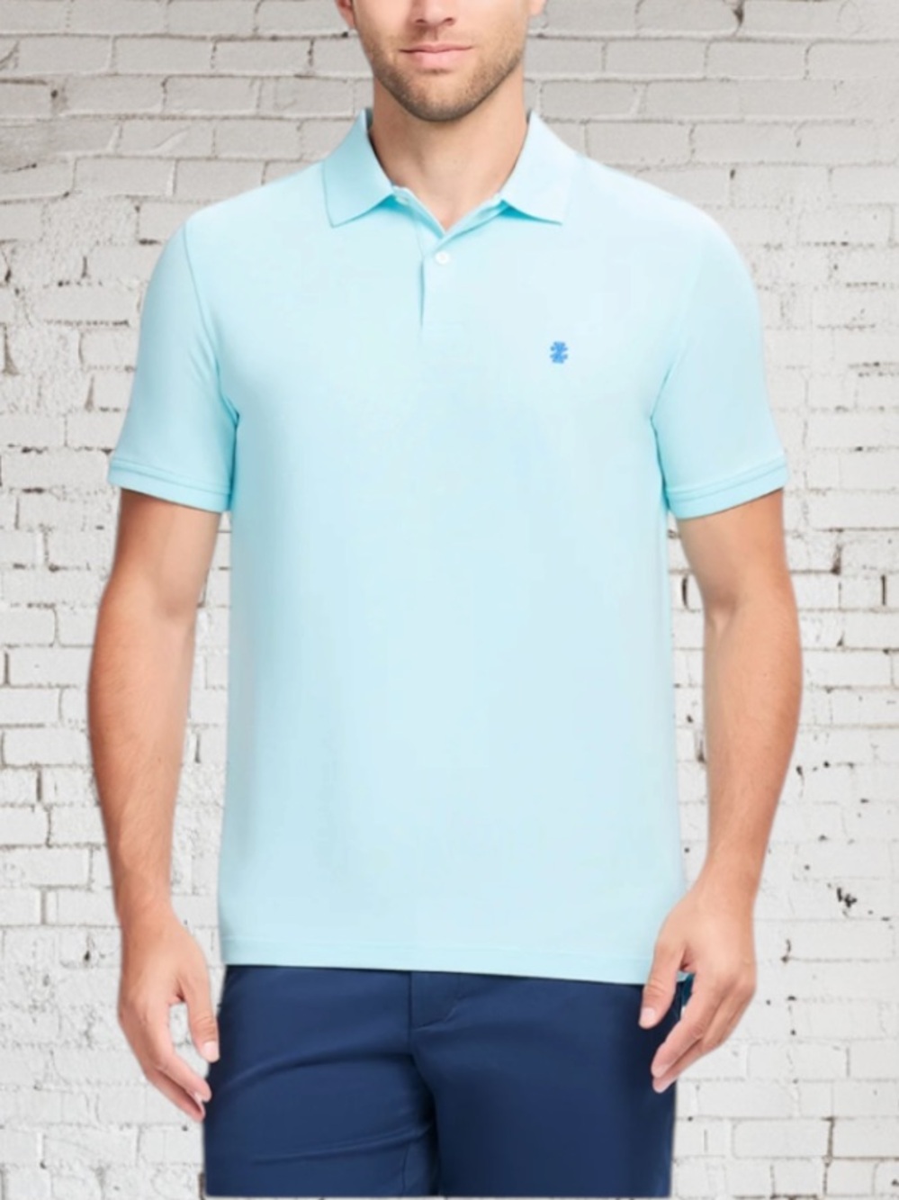 IZOD Advantage Performance Aqua Polo Shirt Embroidered Chest Logo